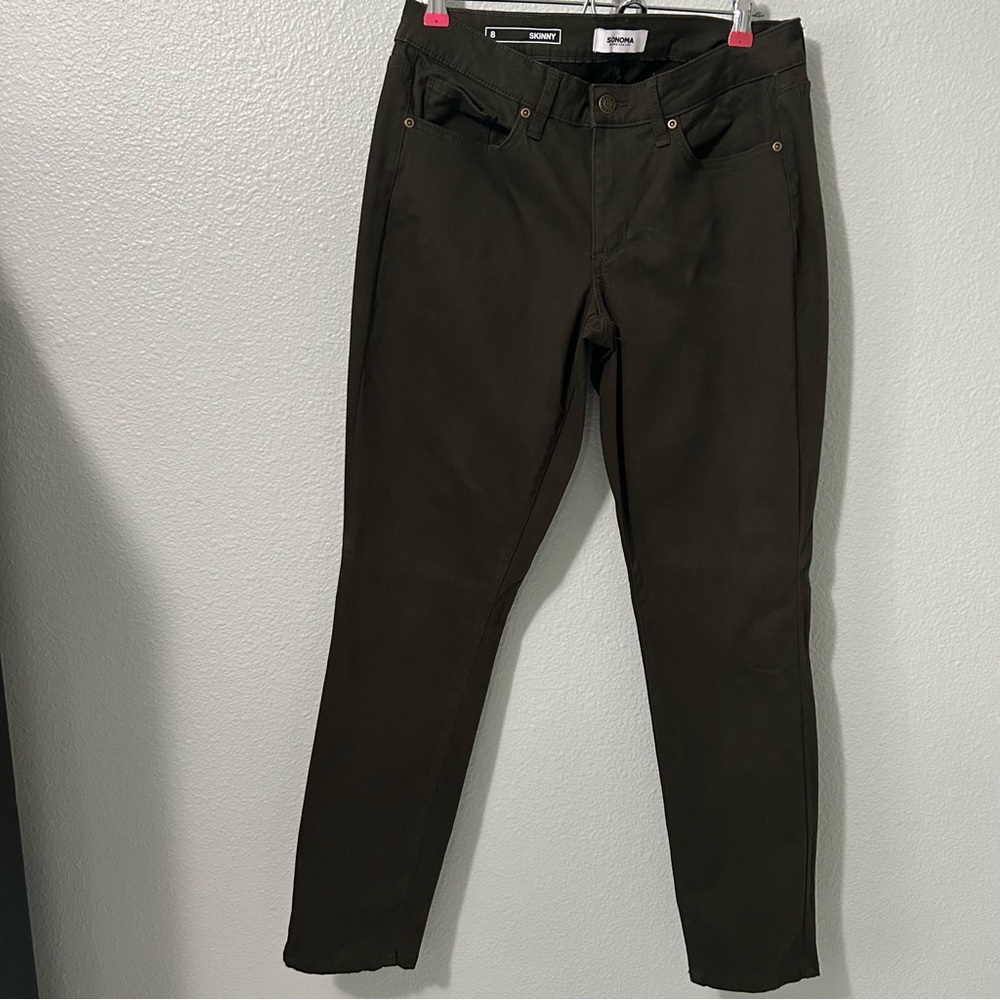 Sonoma Skinny Jeans dark green. Size 8